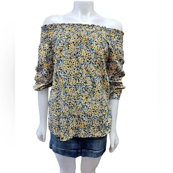 Michael Kors Off The Shoulder Floral Blouse  Size Small - Picture 1 of 6
